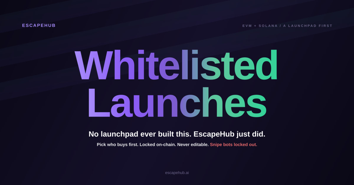 No Launchpad Ever Built This. EscapeHub Just Did: Whitelisted Launches