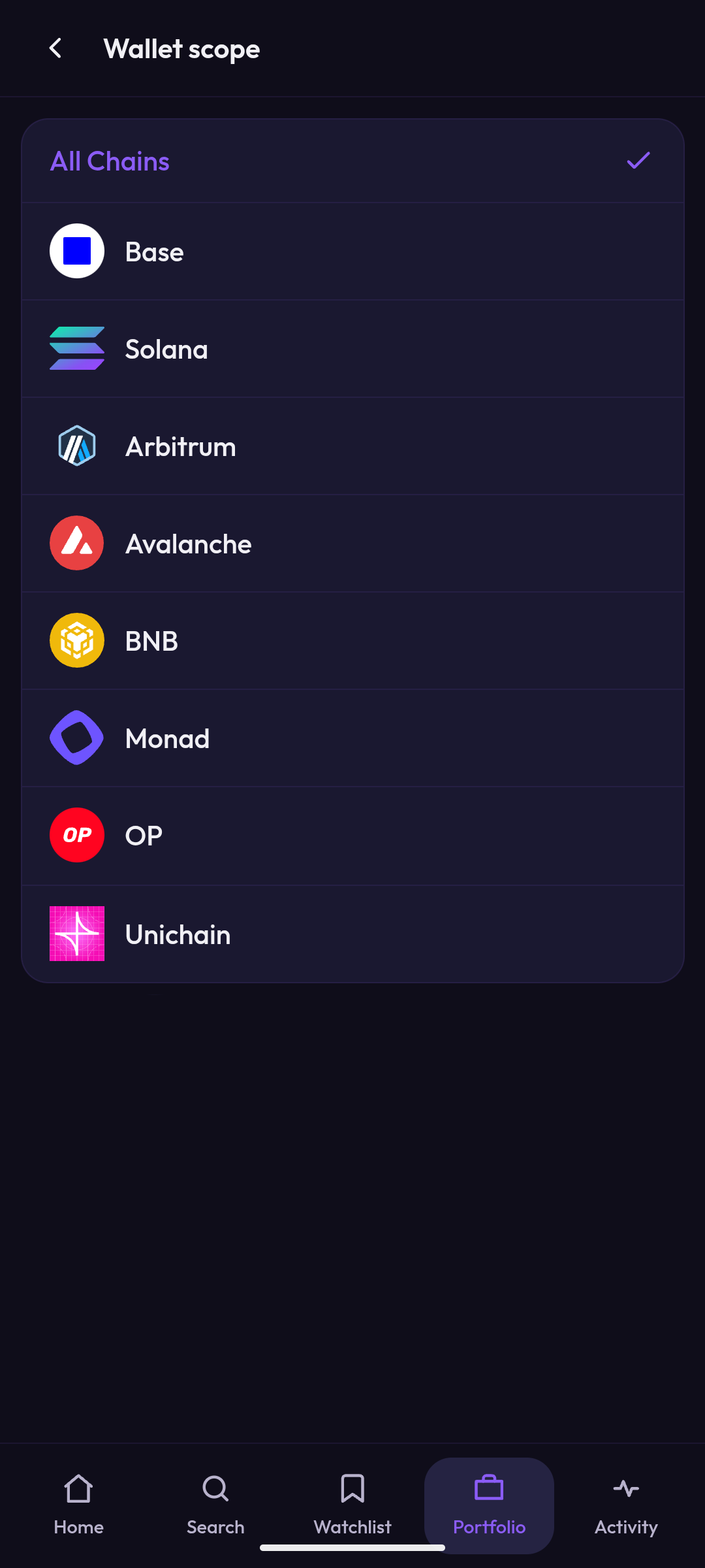 Every chain. One app.