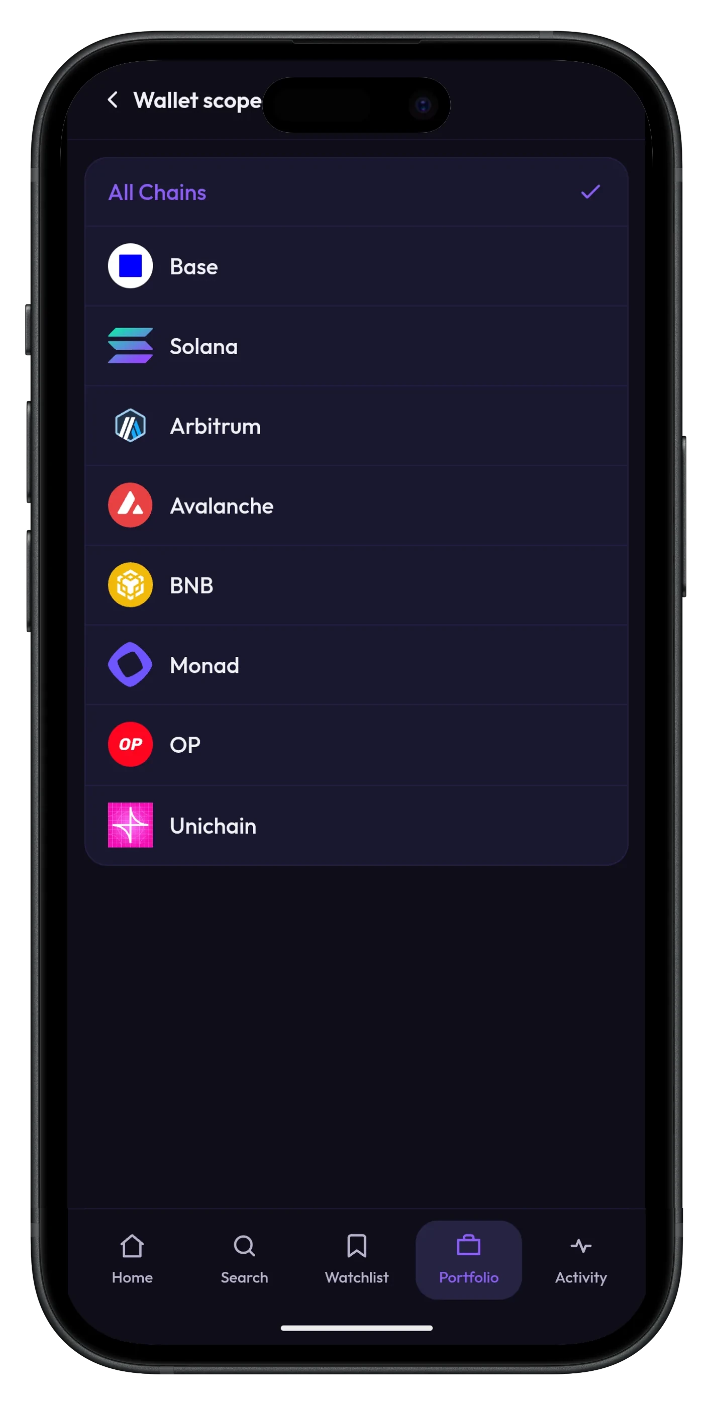 Every chain. One app.