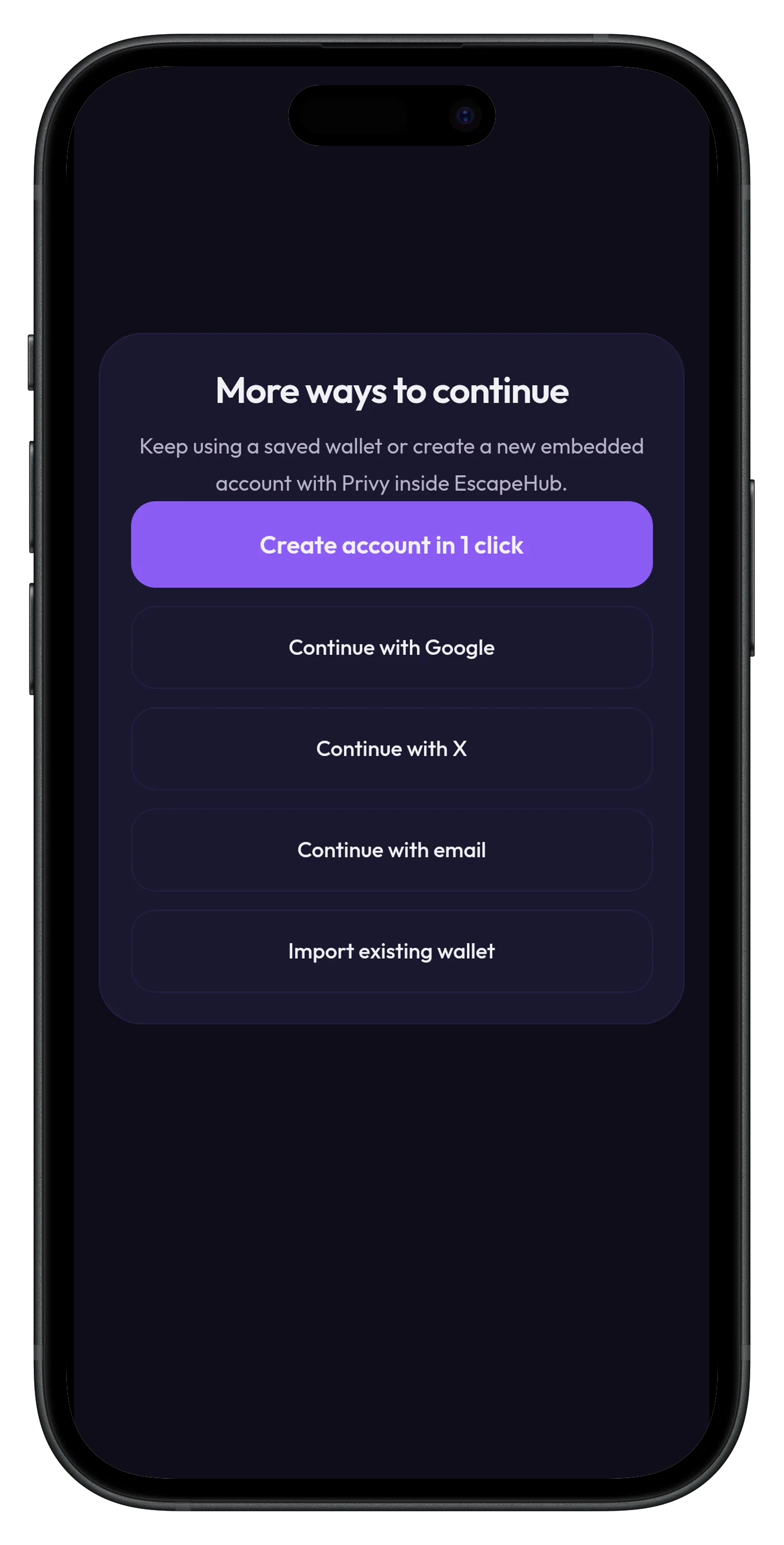 Get a wallet in one tap