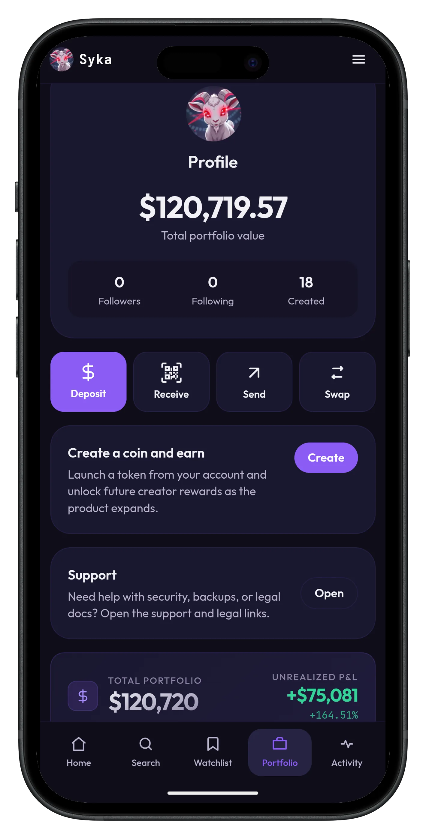 Fund your wallet inside the app